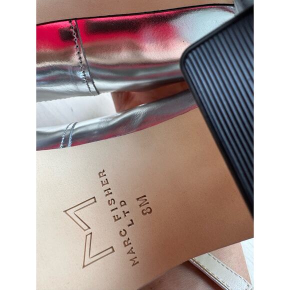 Marc Fisher silver LTD Women's NESSILY retro Pump size  8 - Picture 3 of 10